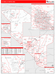 Las Vegas-Henderson-Paradise Metro Area Wall Map Red Line Style